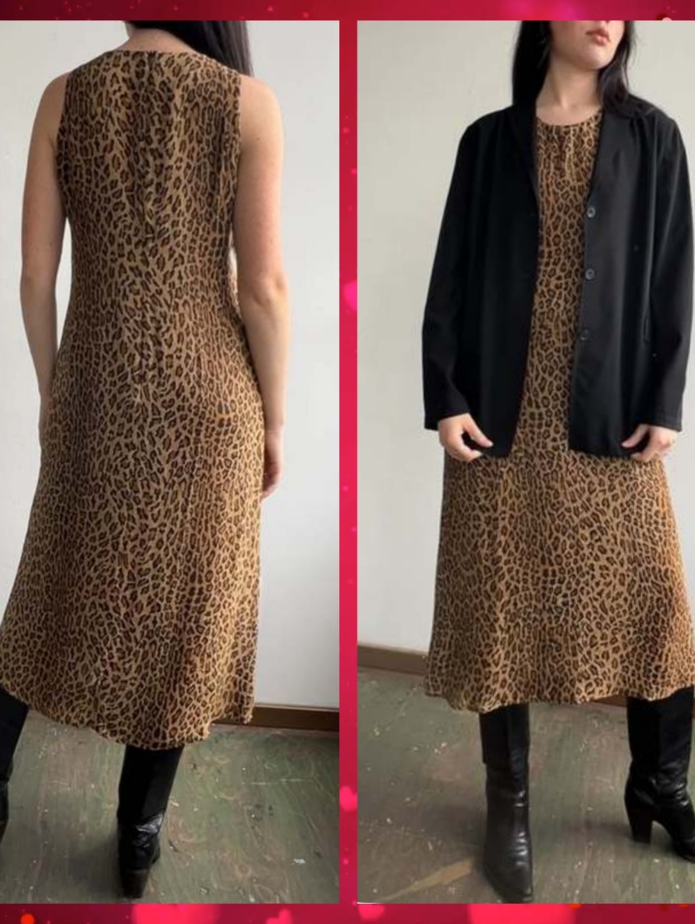 Rare Vintage Ralph Lauren Silk Leopard Print Dress Size 6